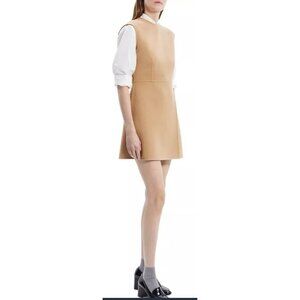 Theory $495 Camel Wool Cashmere Dress Size 12 NWT